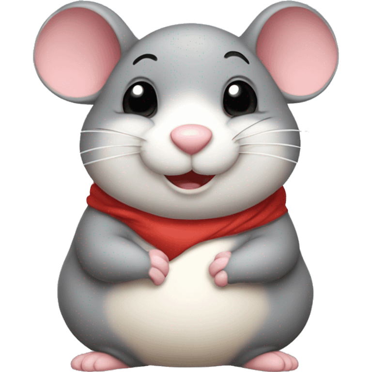 Chubby mouse full of love emoji