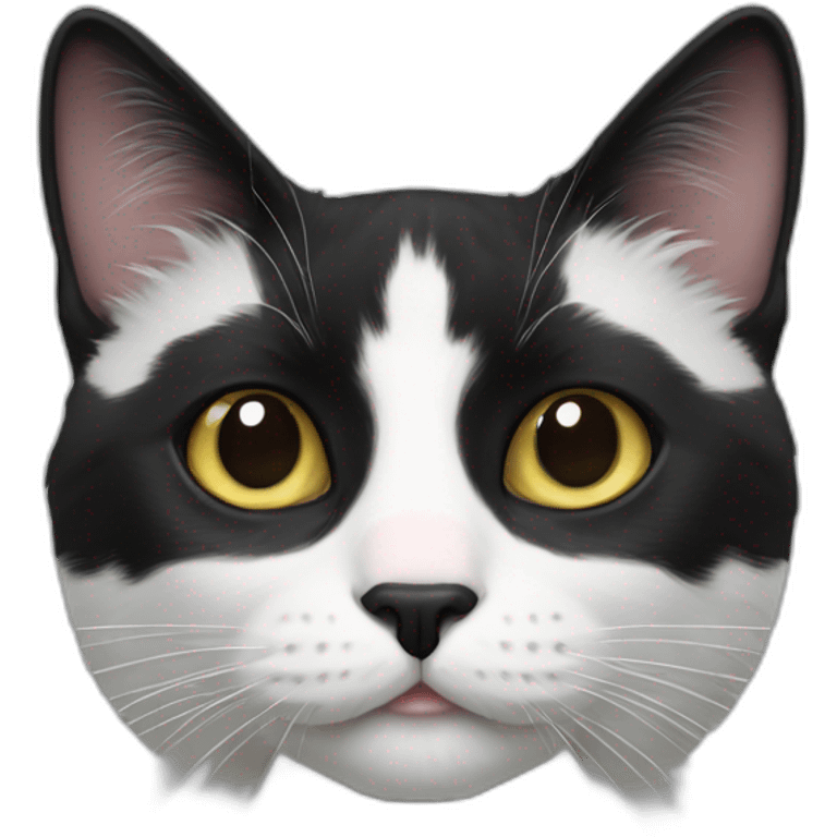 Black and white Cat with Tiny black spot emoji