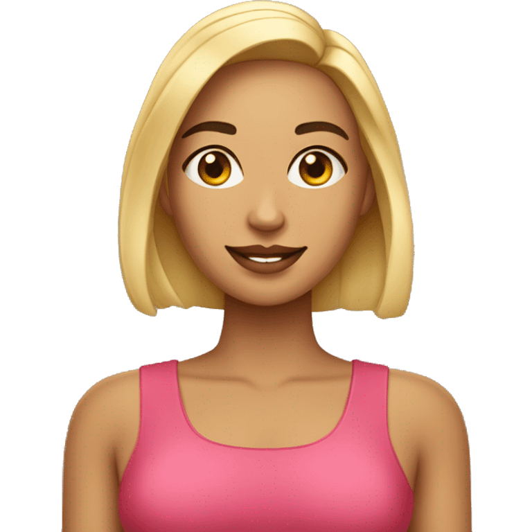 Mulher morena com iPhone  emoji