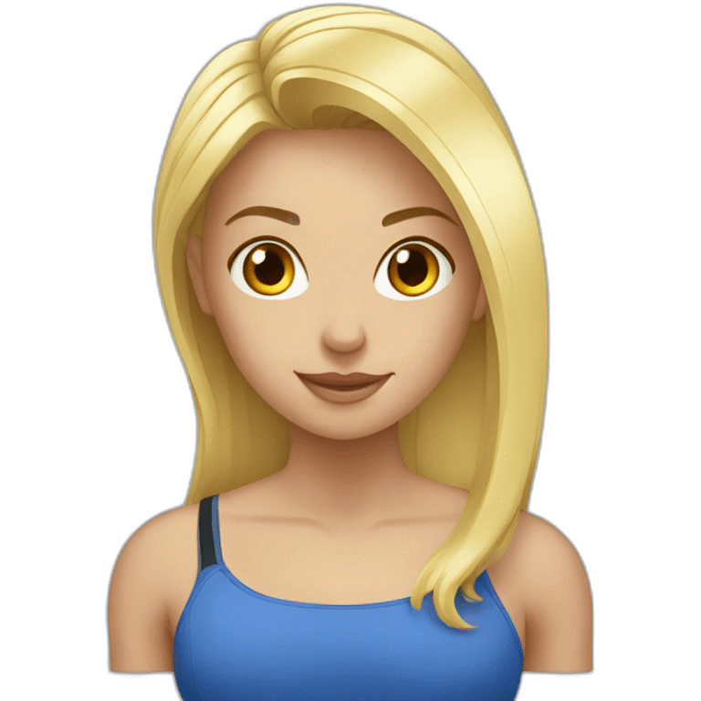 Blonde girl doing crossfit emoji