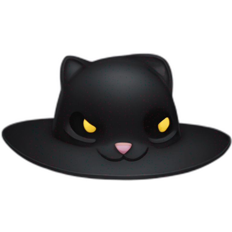 Black cat hat emoji