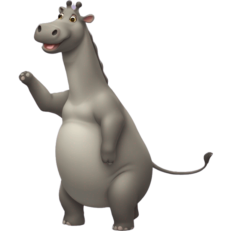 hippopotame qui danse un slow avec une girafe emoji