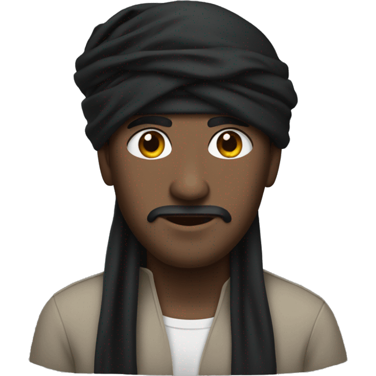 A man with a black Head turban emoji