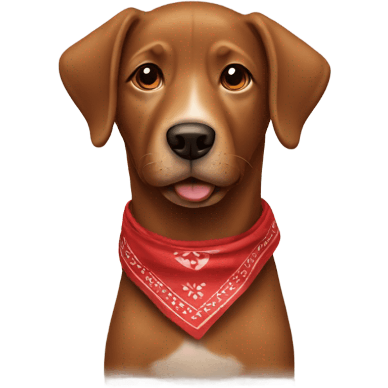 Brown dog with red bandana emoji