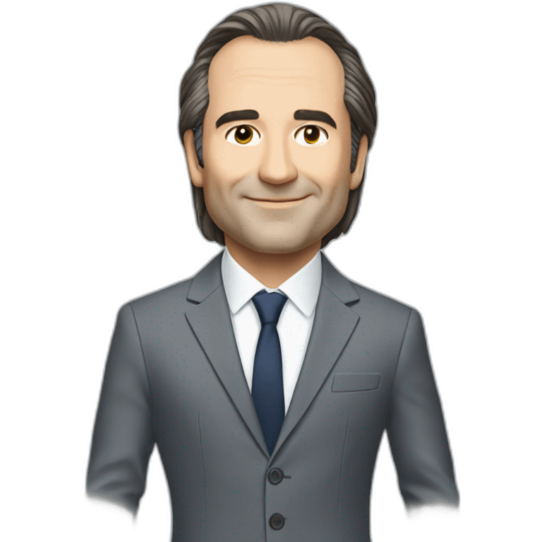 Xavier Niel Free close-up white tee-shirt with blazer emoji