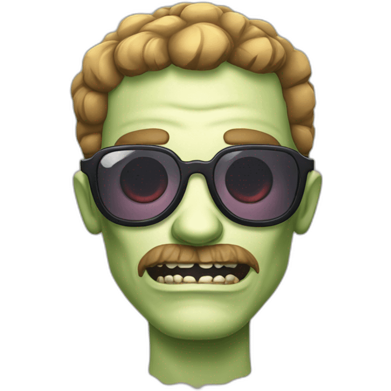 Zombie qui sourit avec lunettes de soleil emoji