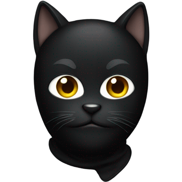 Black cat wearing a balaclava  emoji