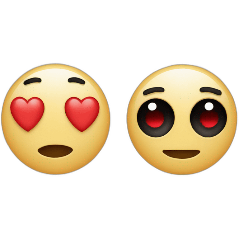 emoji with heart one eyes one red and one black emoji