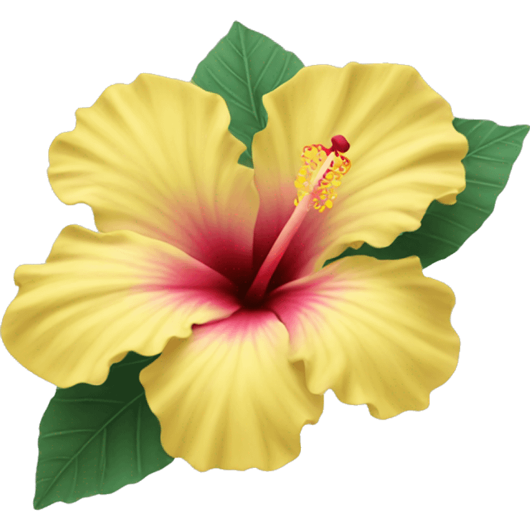 One pastel yellow hibiscus emoji