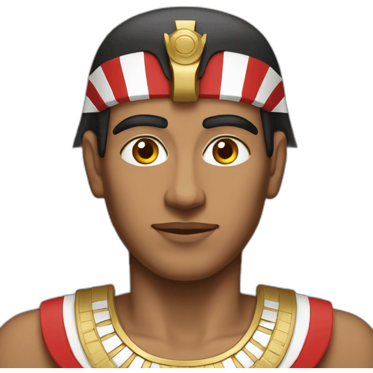 Egyptian man red and white emoji