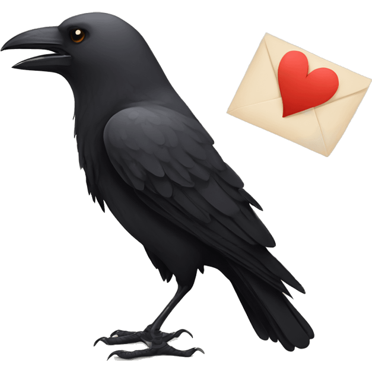 crow with a loveletter emoji