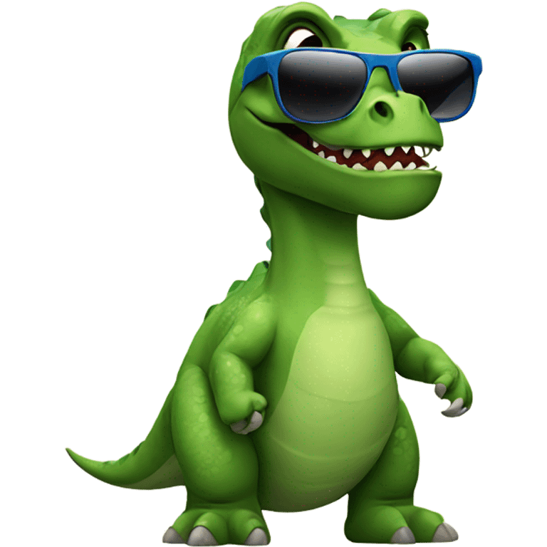 Dinosaur with sunglasses emoji