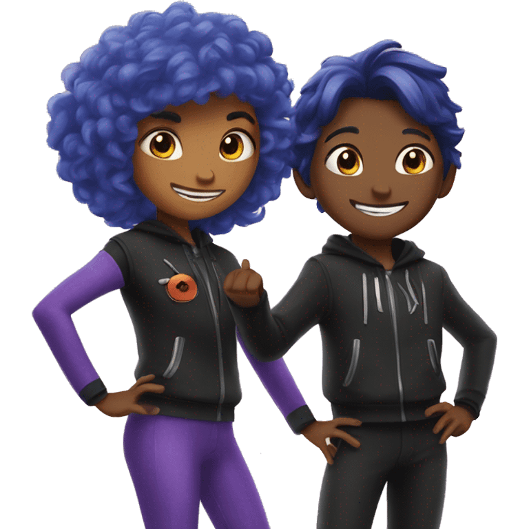 Two best friends in miraculous costumes  emoji