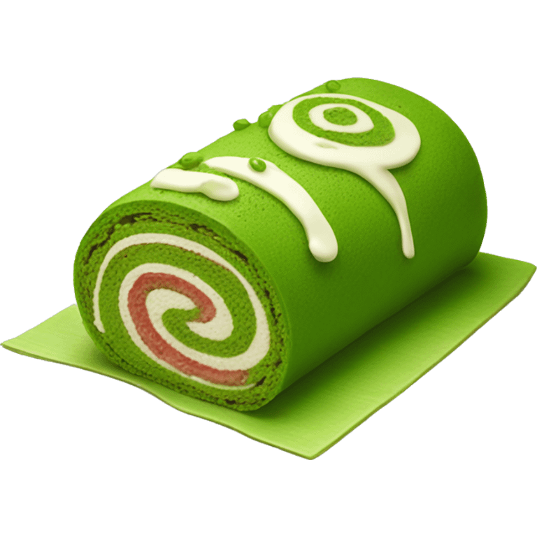 Matcha Swiss roll cake emoji