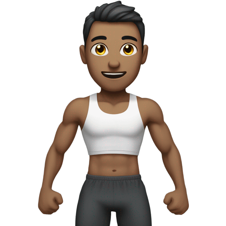 motivated skinny white skin color gym member emoji