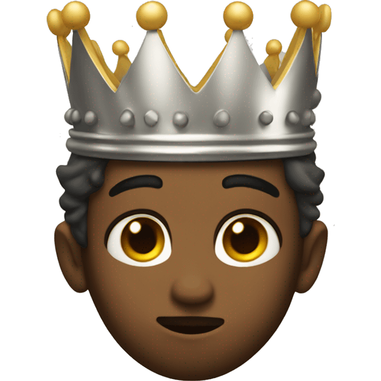 expressionless face wearing a king's crown emoji