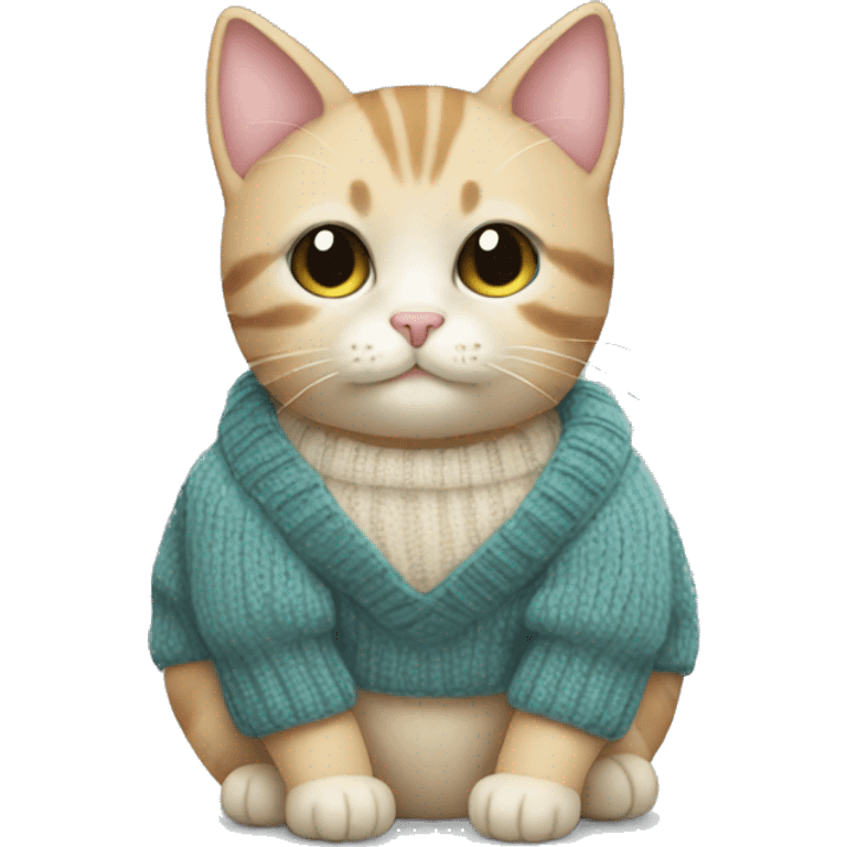 cute cat wearing a sweater emoji