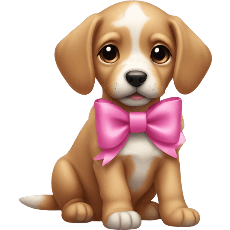 Puppy with a pink bow emoji