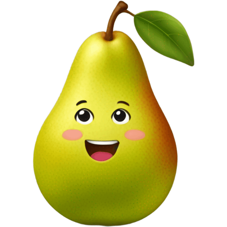 Cube shaped pear emoji