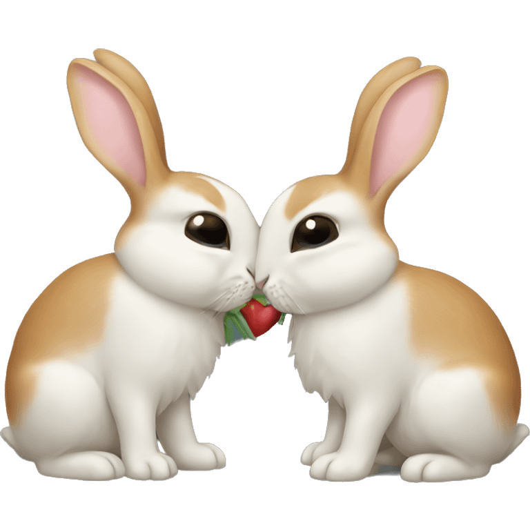 rabbits kissing emoji