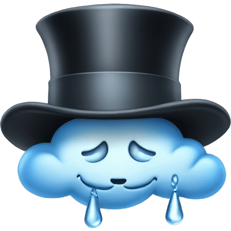 Rain cloud with a top hat  emoji