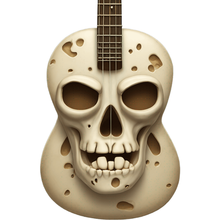 guitar with skull body emoji