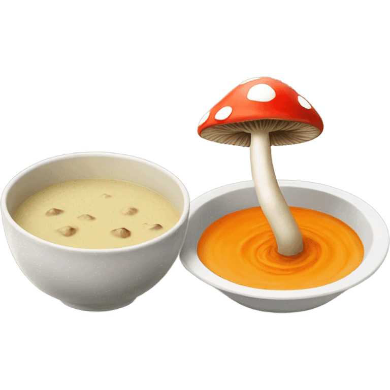 Mushroom with a Boul of soup emoji