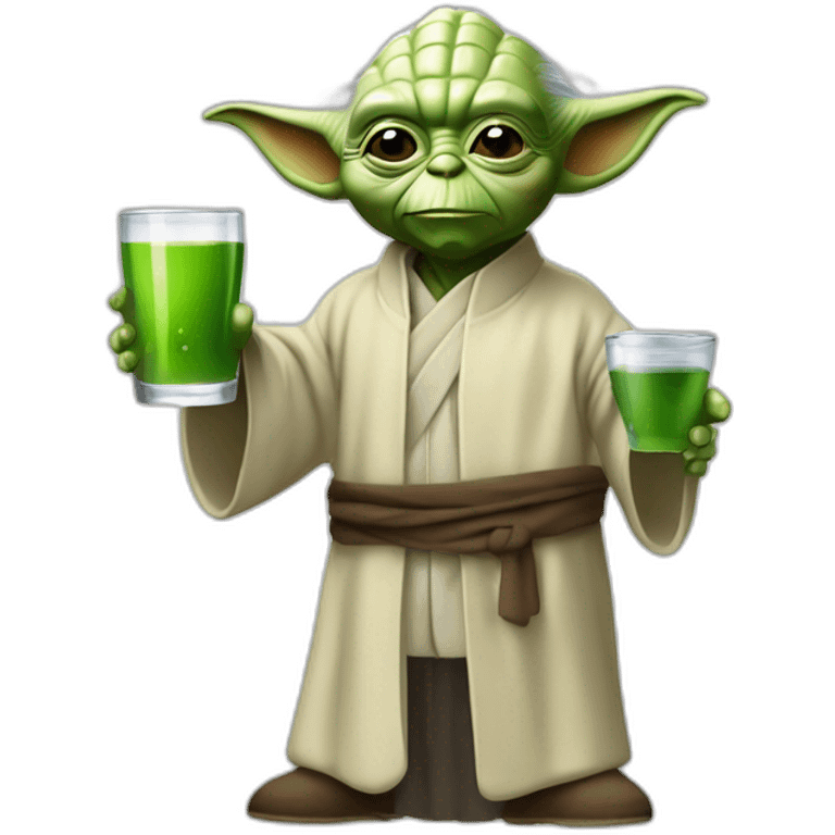 maitre yoda qui boit une boisson emoji