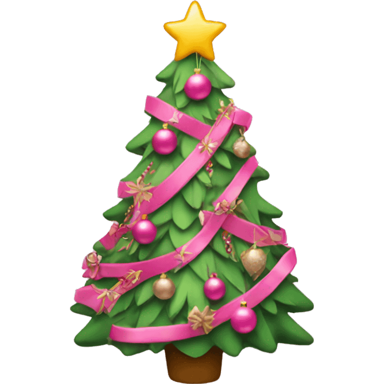 pink decorated christmas tree emoji