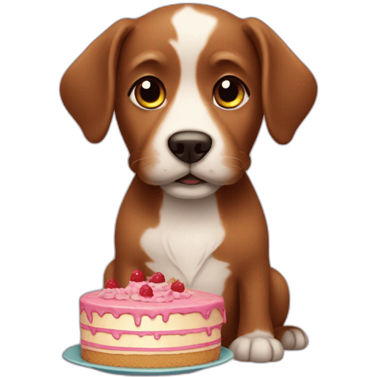 Dog with cake emoji