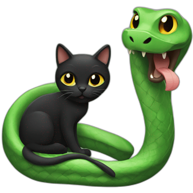 Snake with a black cat emoji