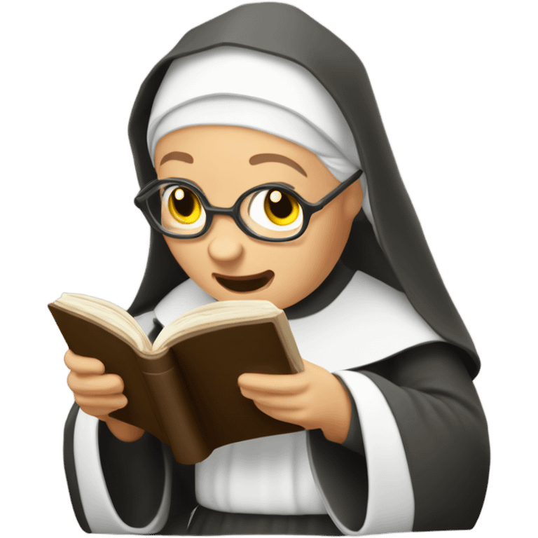 Old nun reading the holy Bible scriptures  emoji