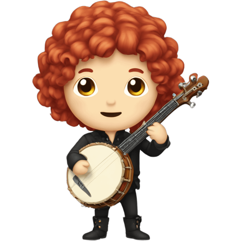 Vivaldi Red haired wig chibi standing banjo emoji