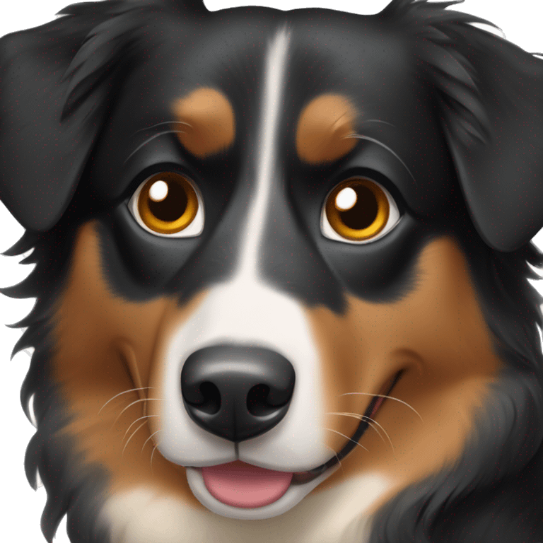 Black and tan Australian shepherd dog mostly black emoji