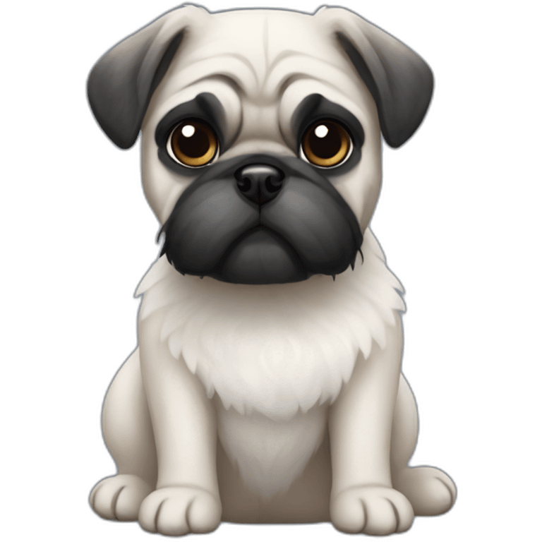 pug x schnauzer with white furr emoji