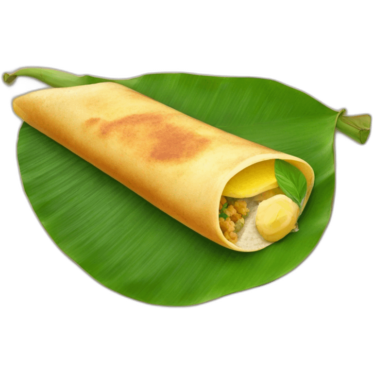 dosa on banana leaf emoji