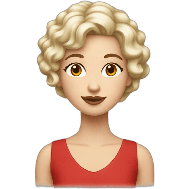 Une fille au cheveux rouge bouclés blanche de peau  emoji