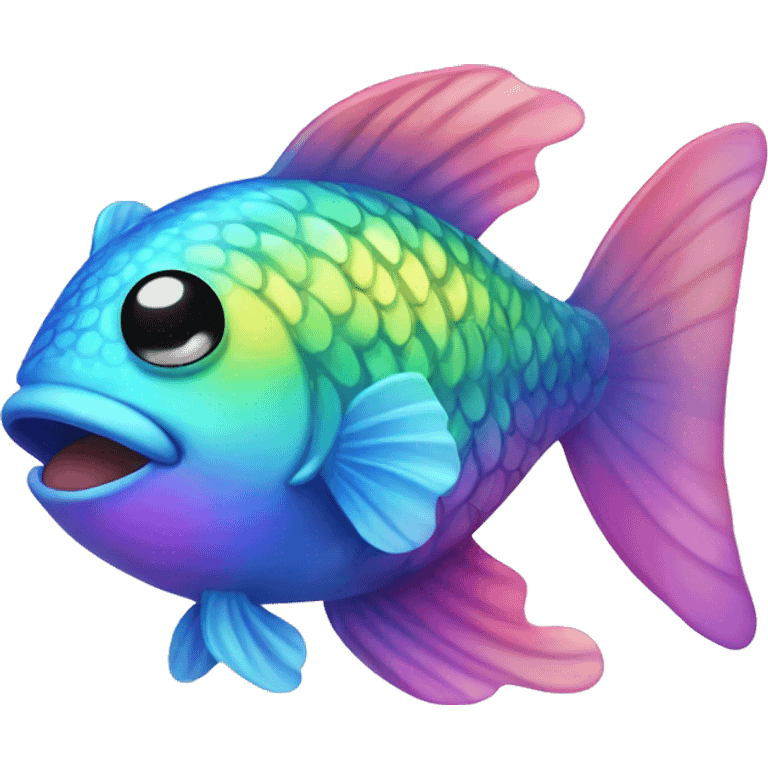 Kawaii rainbow fish  emoji