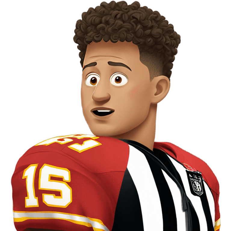 Patrick Mahomes crying to a referee  emoji