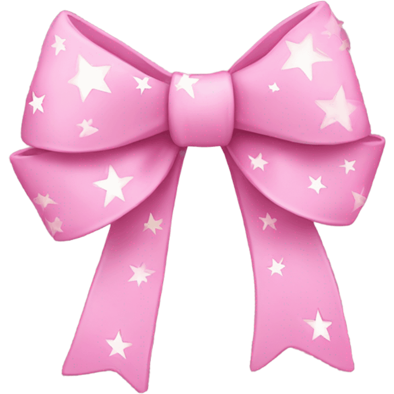 A little thin pink bow with stars emoji