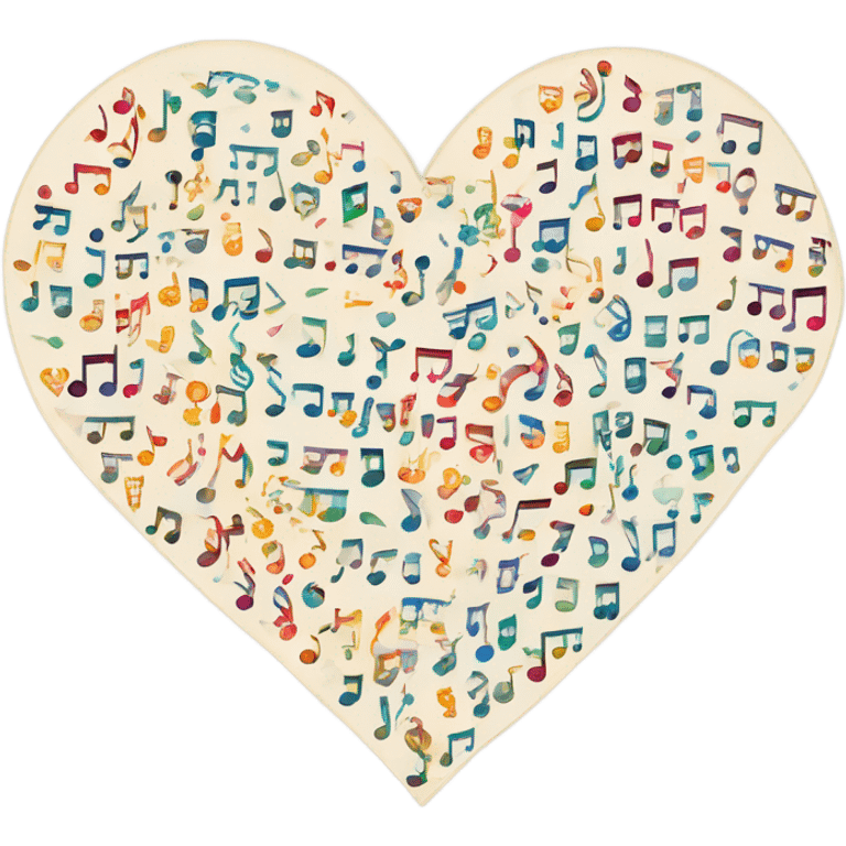 Map to my heart with music notes in the map and the letters CH emoji