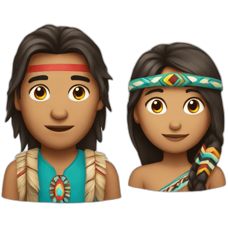 indigenous guy besides indigenous girl emoji