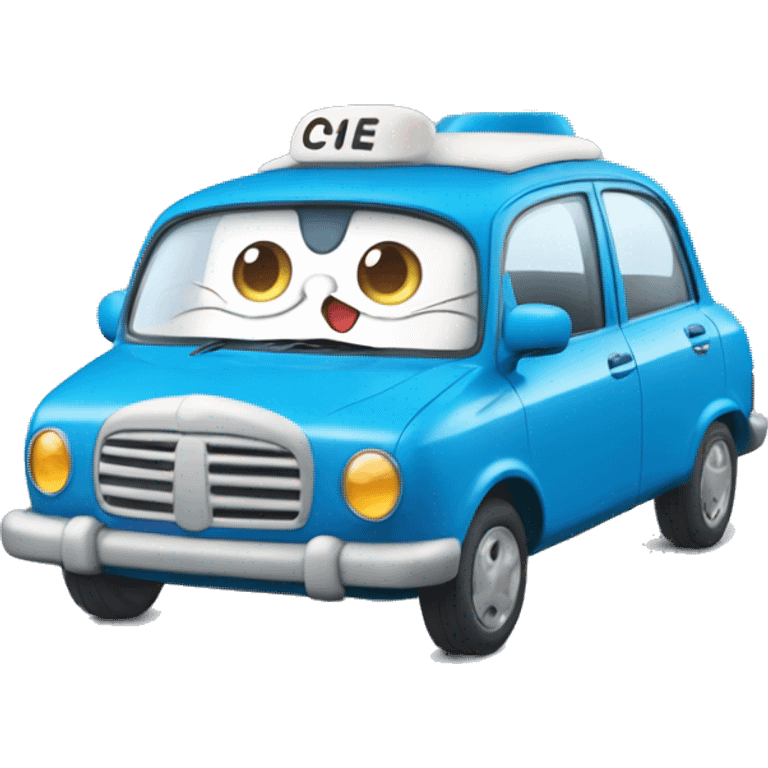 Doraemon drving car emoji