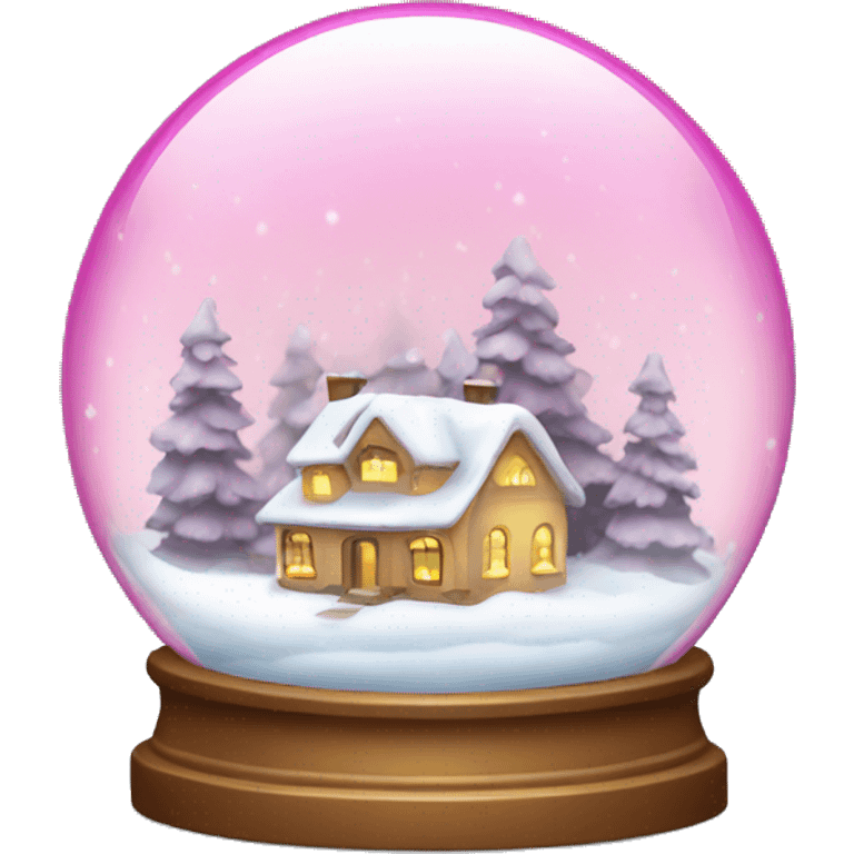 Pink Christmas snow globe emoji