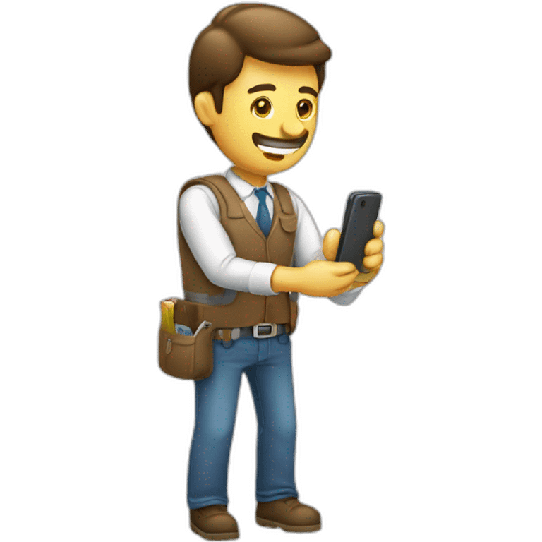 Hombre trabajando llamando por celular emoji