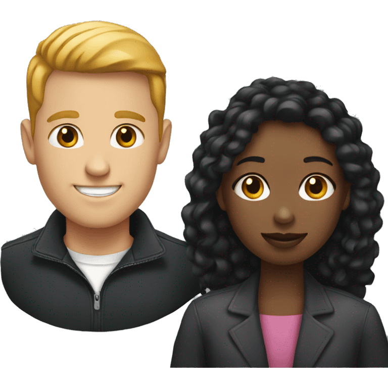 White male and black female  emoji