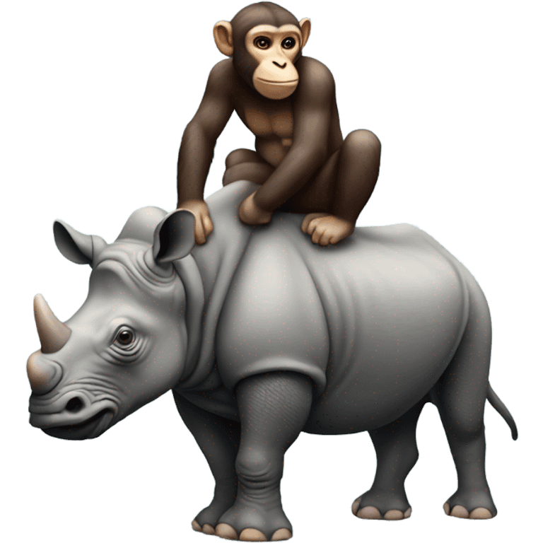 monkey riding a rhino emoji