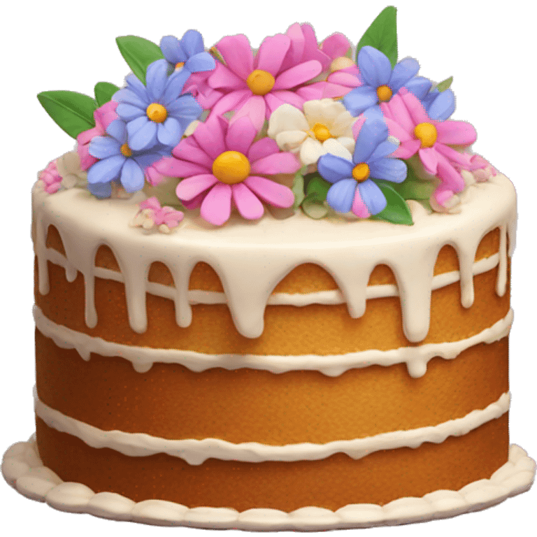 cake with flowers emoji