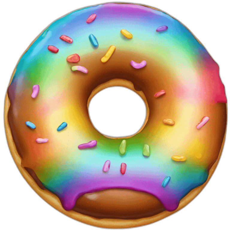 Rainbow donut sings emoji