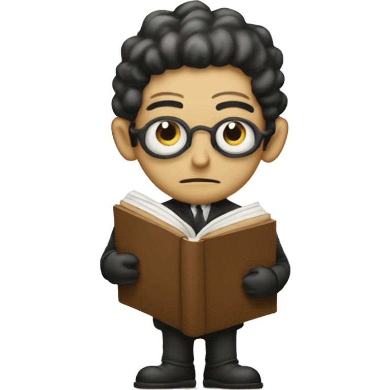 Kafka holds a book in his hands emoji